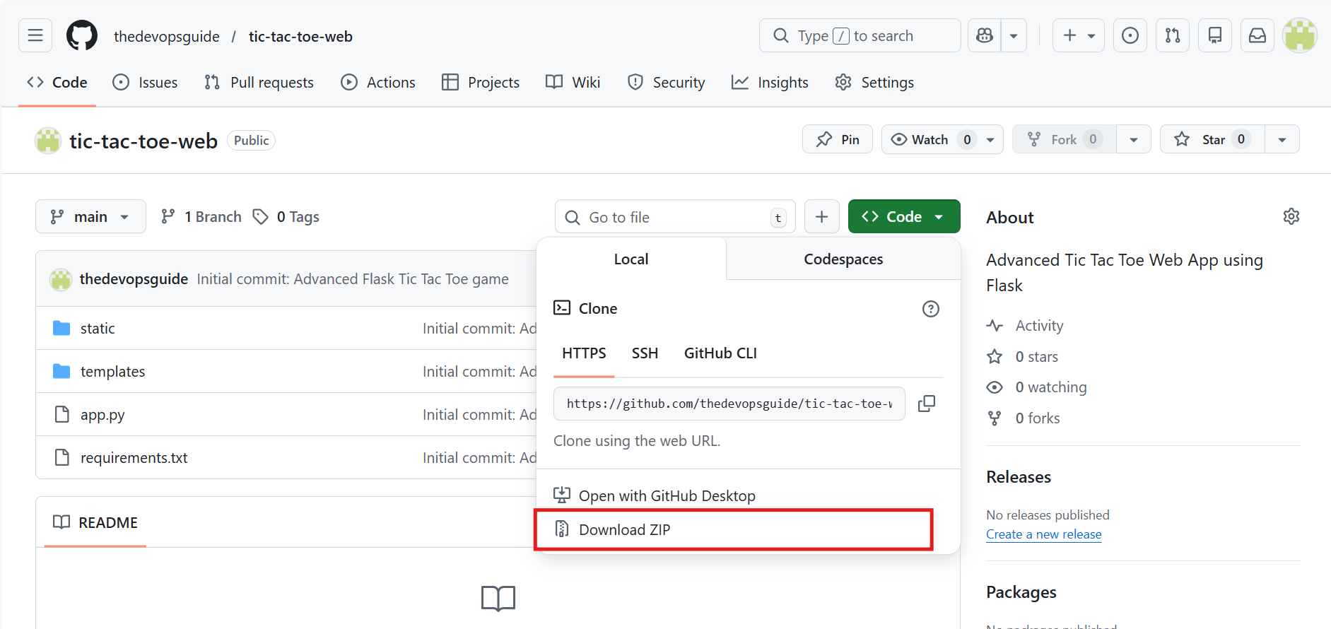 Download the Python App Code