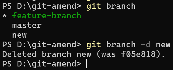 Git branch -d deleting a branch safely