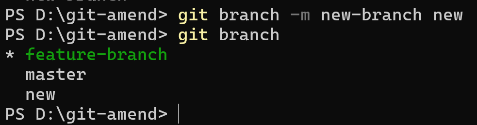 Git branch -m renaming a branch