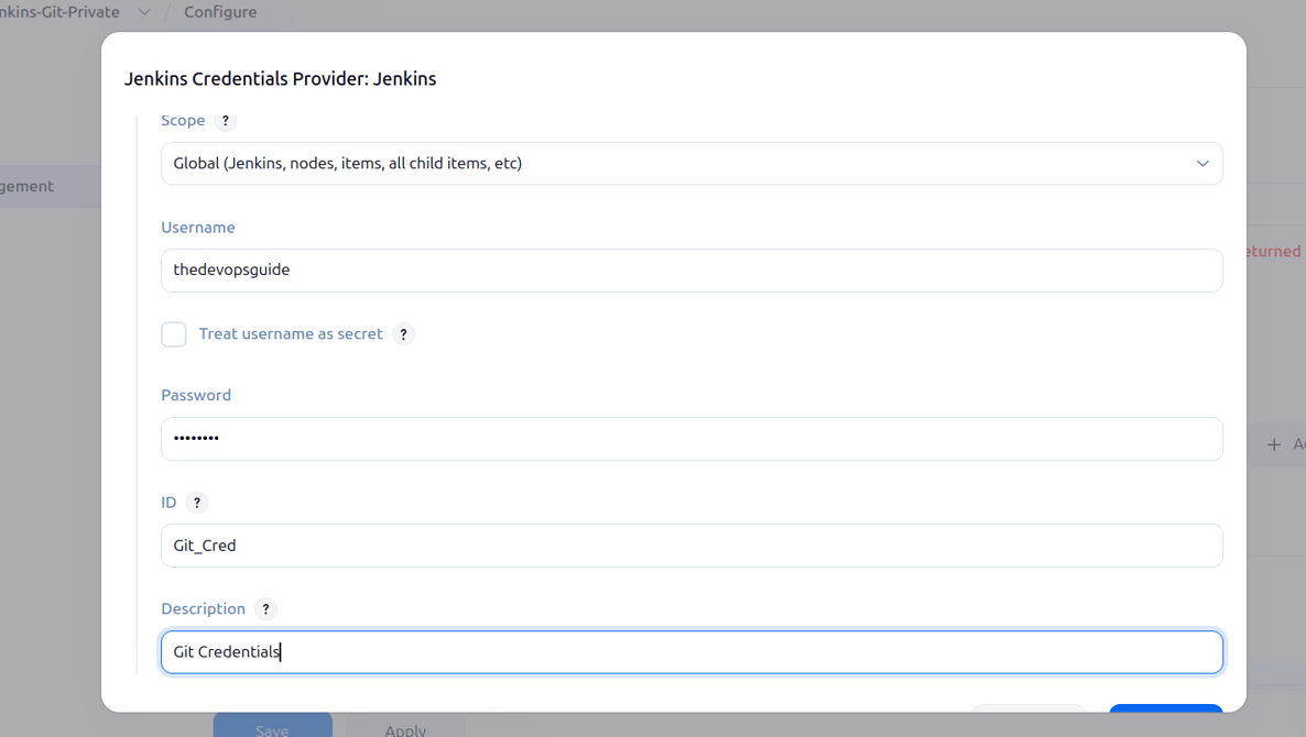 Add Git Token to Jenkins