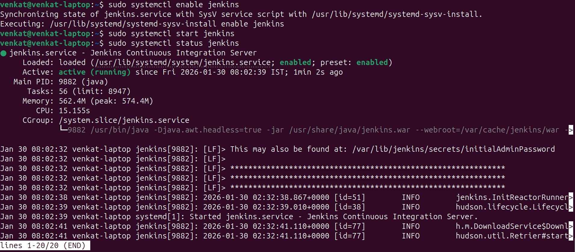 Jenkins service enable