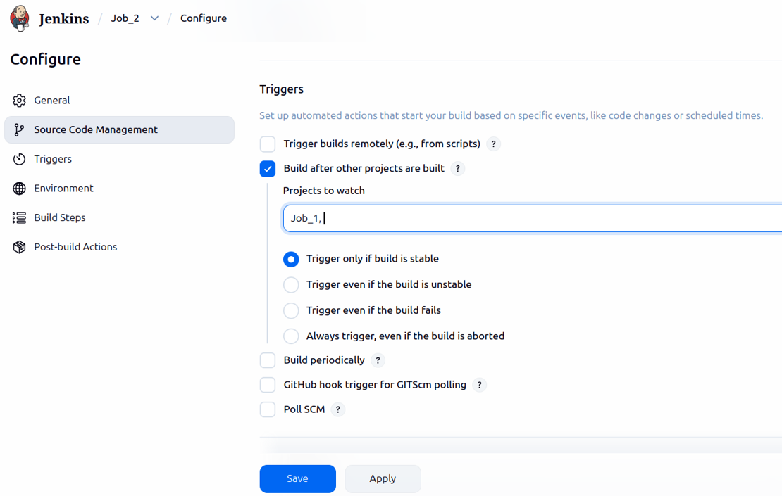 Triggering Another Jenkins
